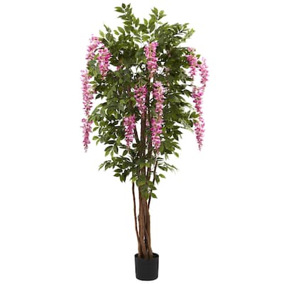 Artificial Silk Tree - 6.5ft Indoor Outdoor Floor Plant DÃ©cor - 6.5ft.