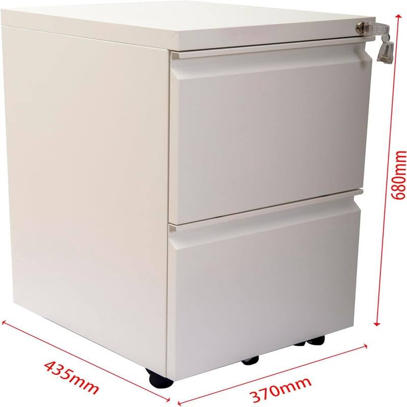 2-Drawer Mobile File Cabinet with Lock - 17"D x 24"W x 15"H