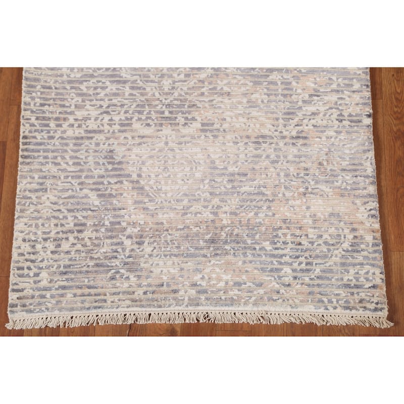 Abstract Modern Indian Accent Rug Handmade Wool Carpet - 2'11"x 5'1"