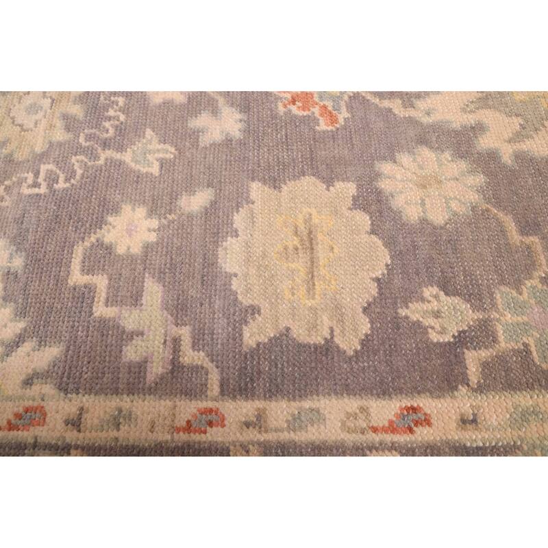 ECARPETGALLERY Hand-knotted Modern Oushak Dark Grey Wool Rug - 4'1 x 5'11