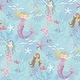 preview thumbnail 7 of 8, Galerie Wallcoverings Tiny Tots 2 Mermaids Non-woven Glittery Wallpaper Roll 33 feet x 21 inches - Turquoise/Hot Pink/Glitter