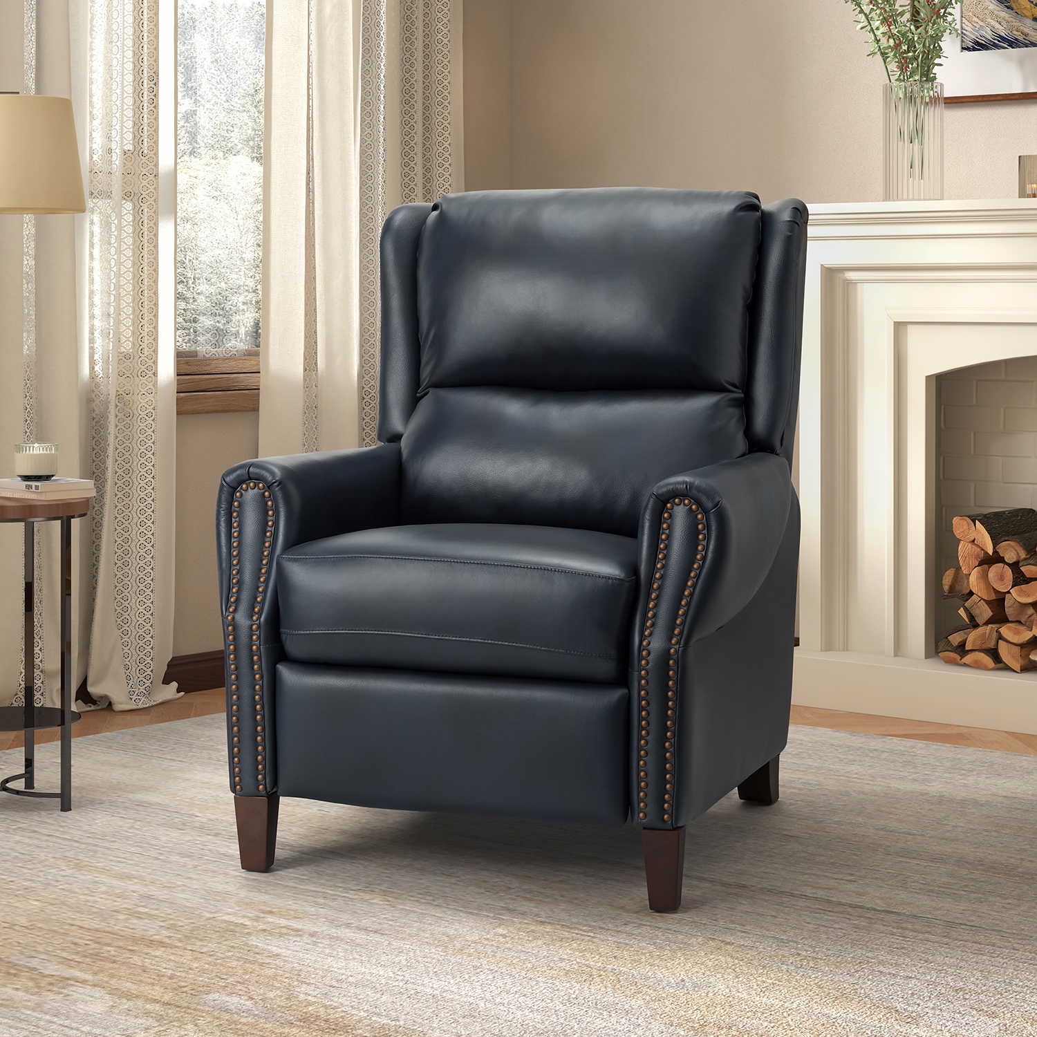 Genuine leather outlet manual recliner