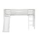 preview thumbnail 4 of 28, Farmhouse Twin Low Loft Bed with Slide & Black & White Curtain