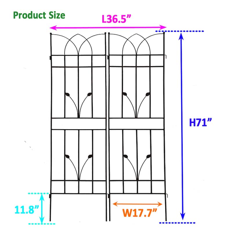 2 Pack Metal Garden Trellis