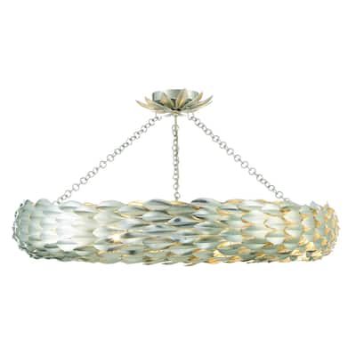 Broche 8 Light Antique Silver Ceiling Mount - 33.5"W x 5.75"H x 33.5"D