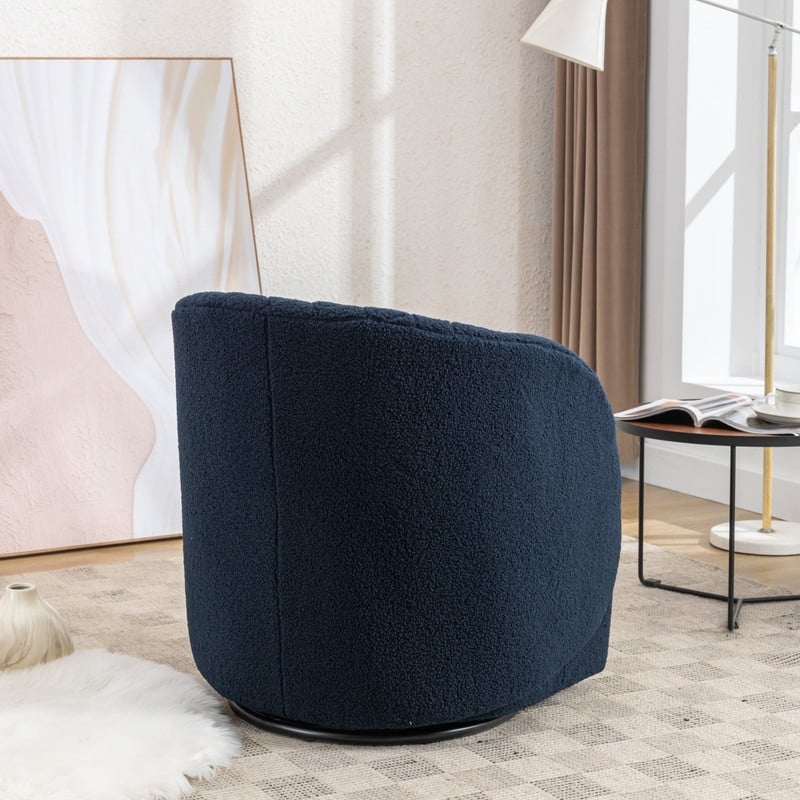 21.06"Seat Width Soft Teddy Fabric Swivel Chair For Living Room