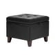 preview thumbnail 13 of 12, Adeco Faux Leather Tufted Flip Top Storage Ottoman
