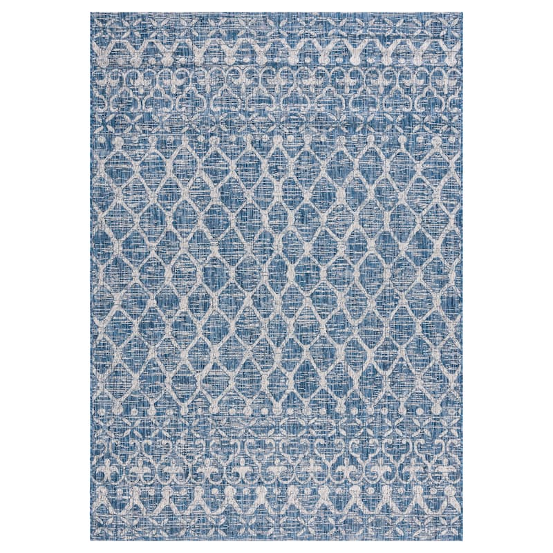 SAFAVIEH Courtyard Jancee Transitional Rug - 6'7" x 9'6" - Navy/Grey