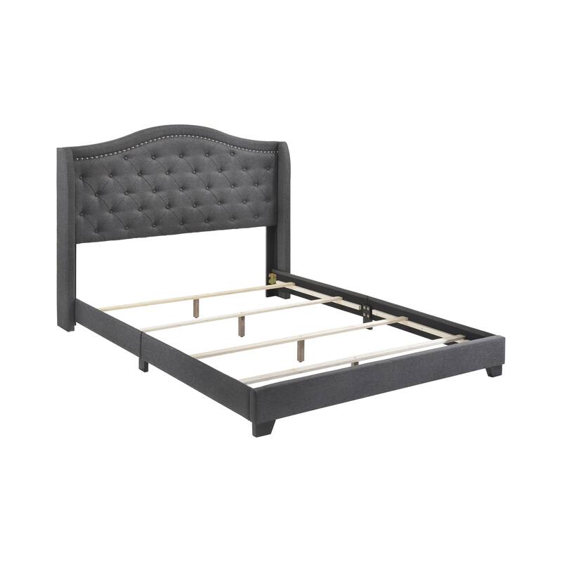 Maassluis Camelback Demi-wing Tufted Upholstered Bed