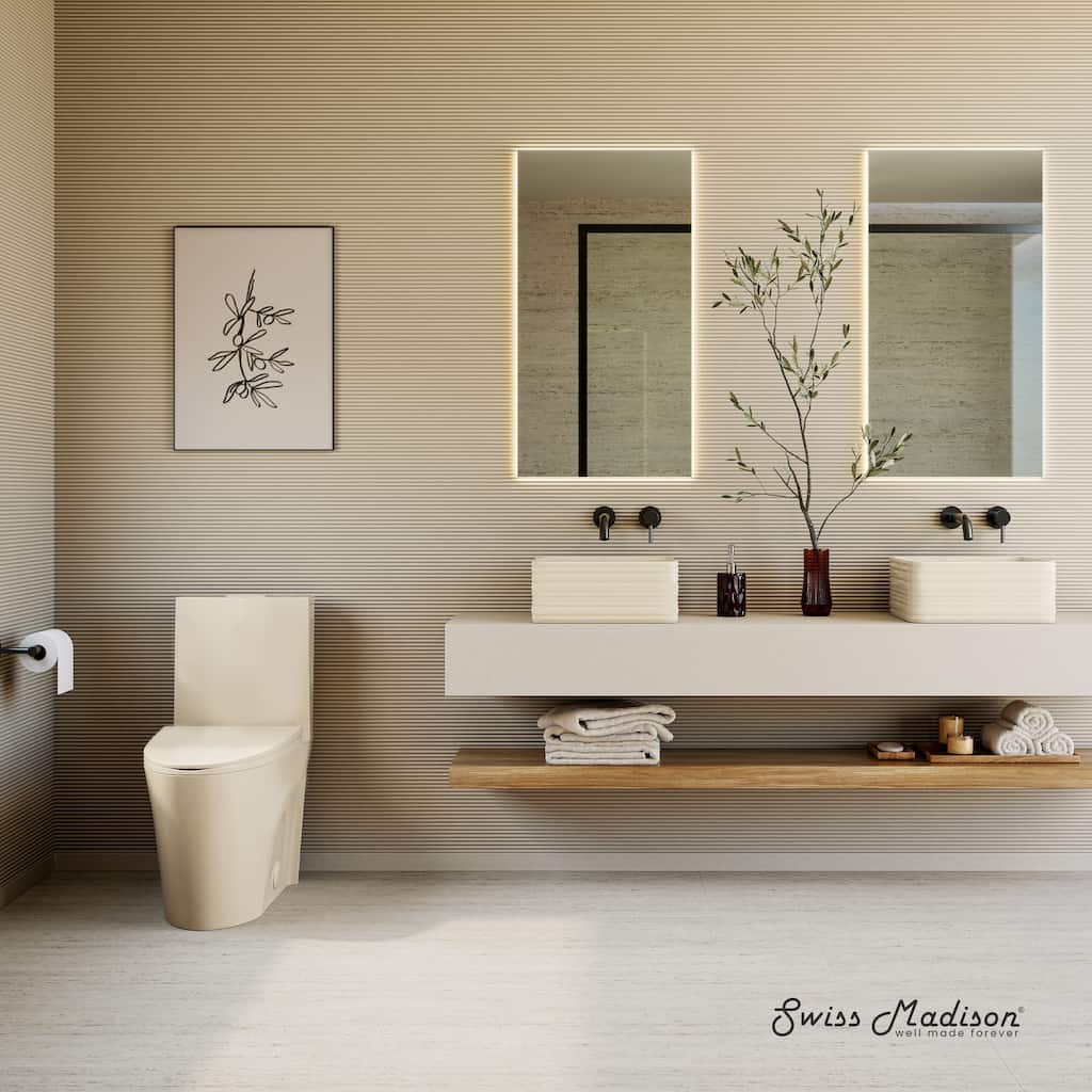 St. Tropez One-Piece 12" Rough-In 1.1/1.6 Gpf Dual Flush Elongated Ada Toilet In Matte Bisque