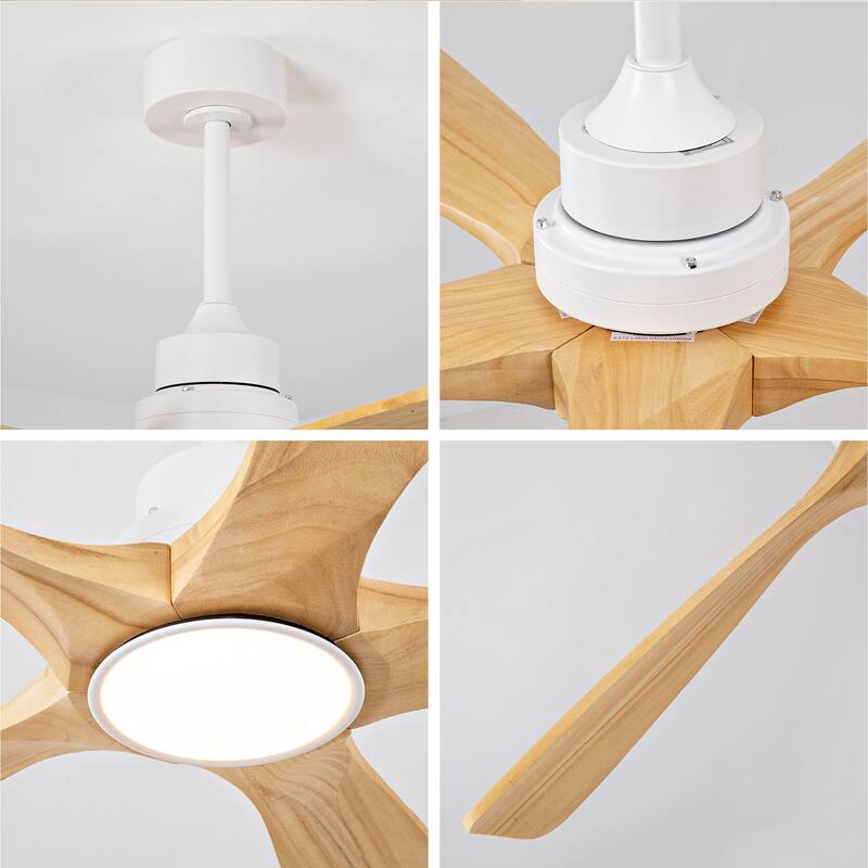 42/52 Inch Ceiling Fan,Electric Fan with Lights & Remote Control,Dimmable 3-Color LED