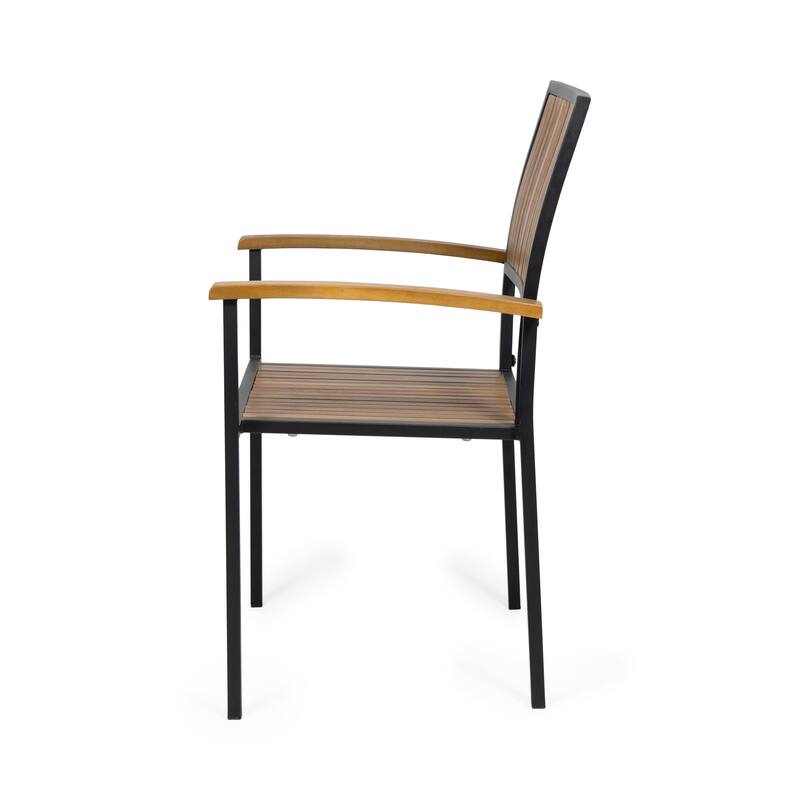 Bridget Outdoor Wood Dining Chair (Set of 2) by Christopher Knight Home