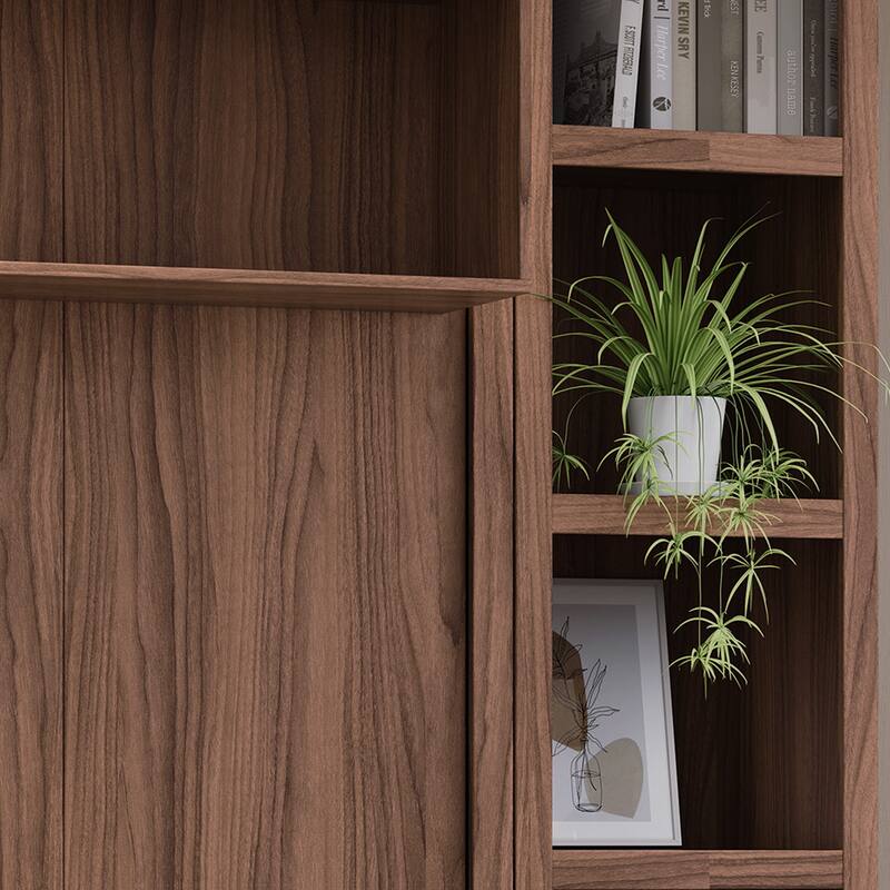 Easy-Lift Full Murphy Wall Bed in with Bookshelf