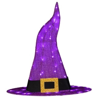 Gemmy 550540 LED Halloween Witch Hat, Purple - S