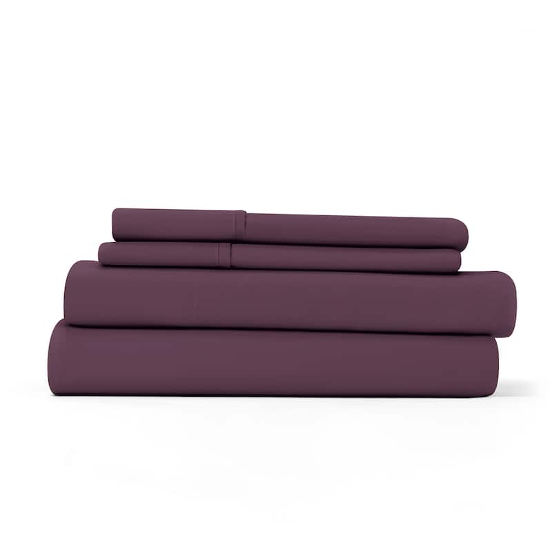 Home Collection Ultra-soft 4-piece Deep Pocket Bed Sheet Set - Twin - Purple