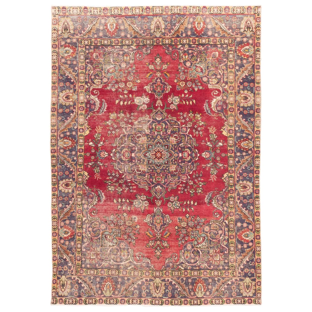 ECARPETGALLERY Hand-knotted Antalya Vintage Red Wool Rug - 7'0 x 9'8