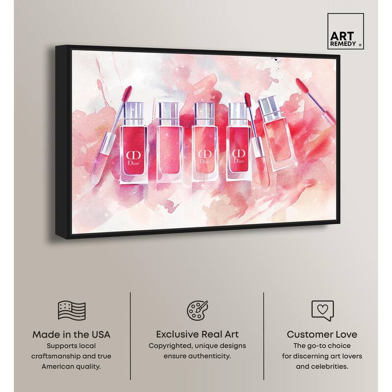 Lip Gloss Splash Canvas by Art Remedy