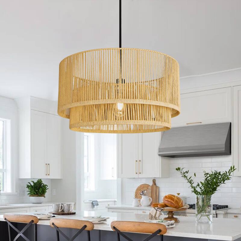 Hand-Woven Rattan Pendant Light