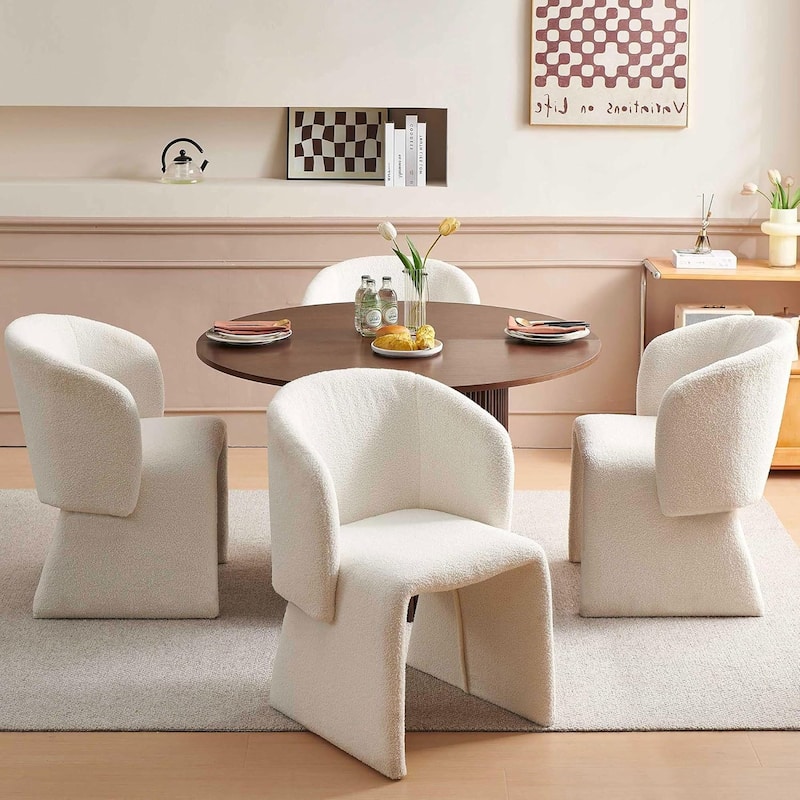 Howtai Barrel Dining Sofa Chairs Upholstered-Fully Wrapped