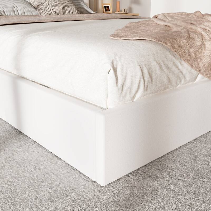 Plywood Frame Upholstered Platform Bed with Lift-up Storage