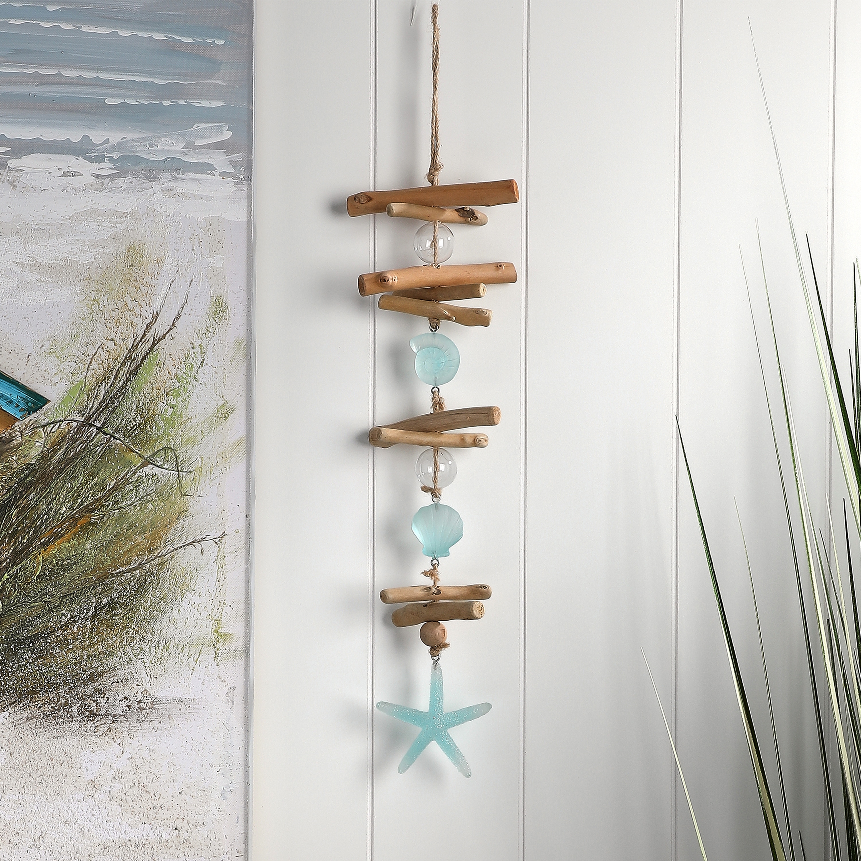 21" Resin, Wood, and Glass Nautical Drop