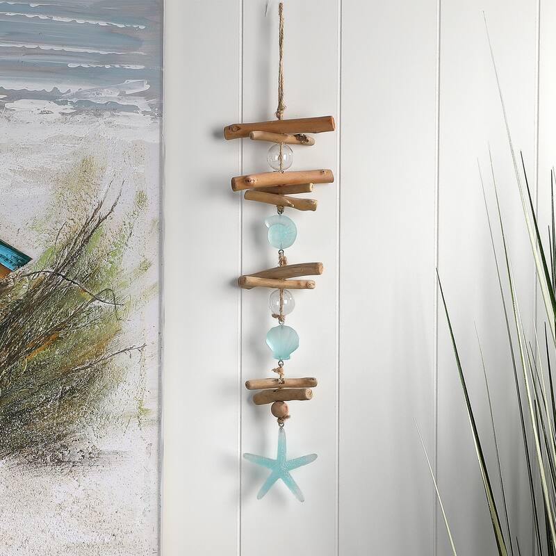 21" Resin, Wood, and Glass Nautical Drop