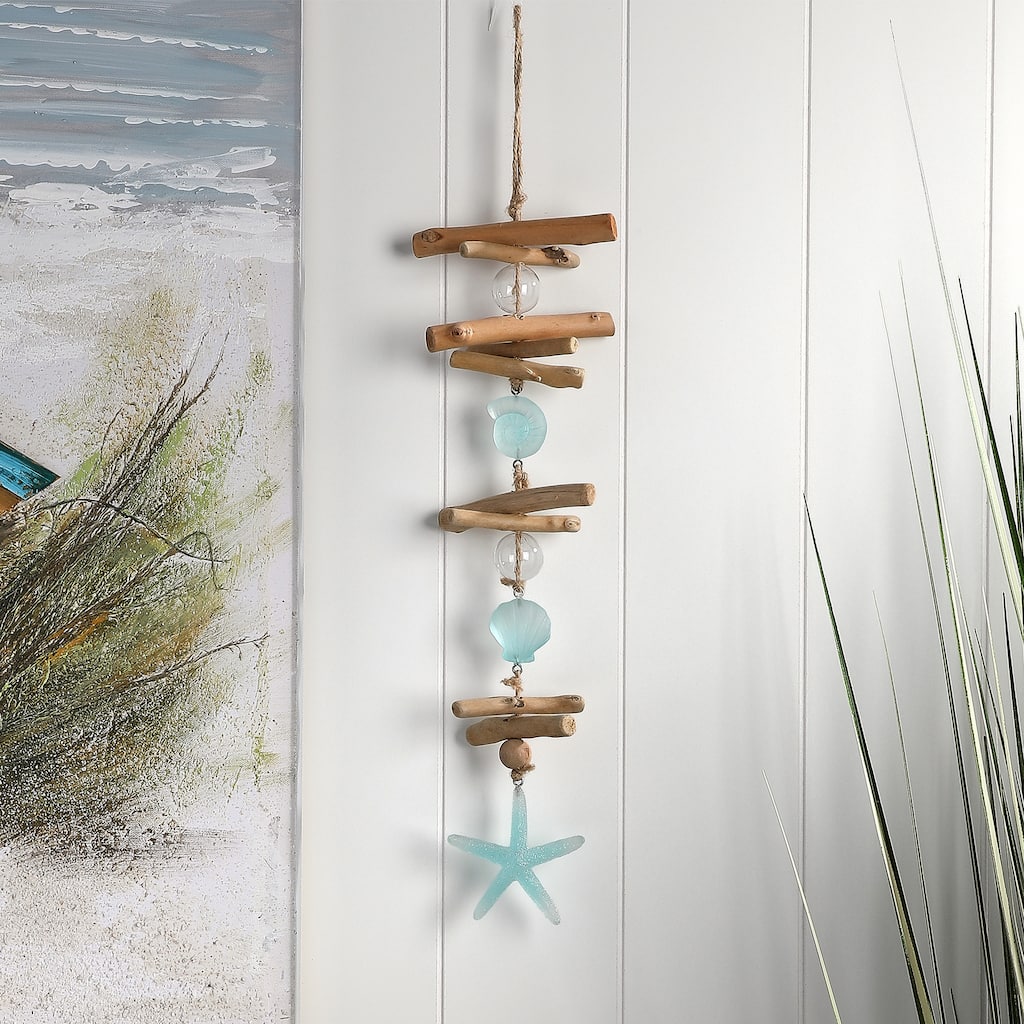 21" Resin, Wood, and Glass Nautical Drop