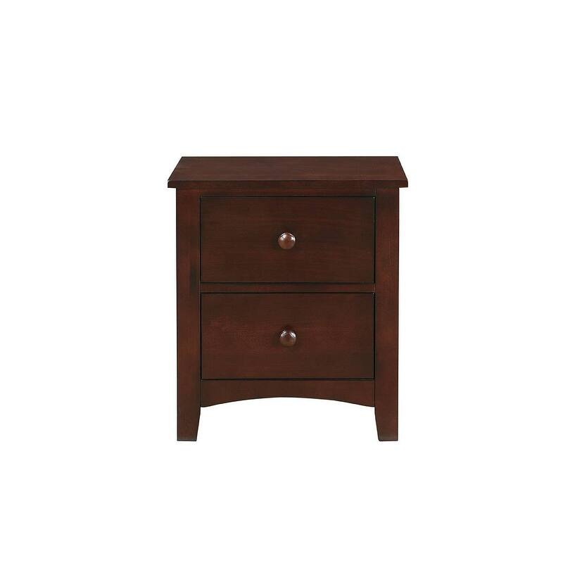 Contemporary Dark Oak Finish 2drawers Nightstand, Pine Veneer MDF