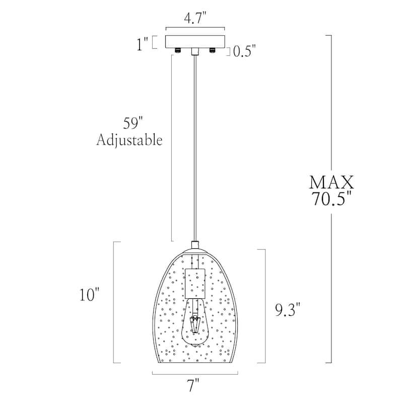 Modern Raindrop Seeded Glass Mini Pendant Lights DIY High-end Pendant Ceiling Lighs - Clear