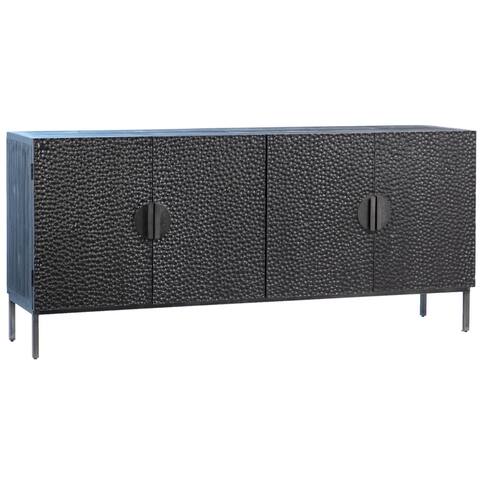 Cordilia 79-inch Black Reclaimed Pine and Iron Contemporary 4-Door Sideboard