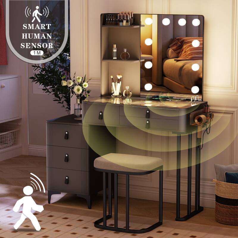 Makeup Vanity with 3 Lighting Colors