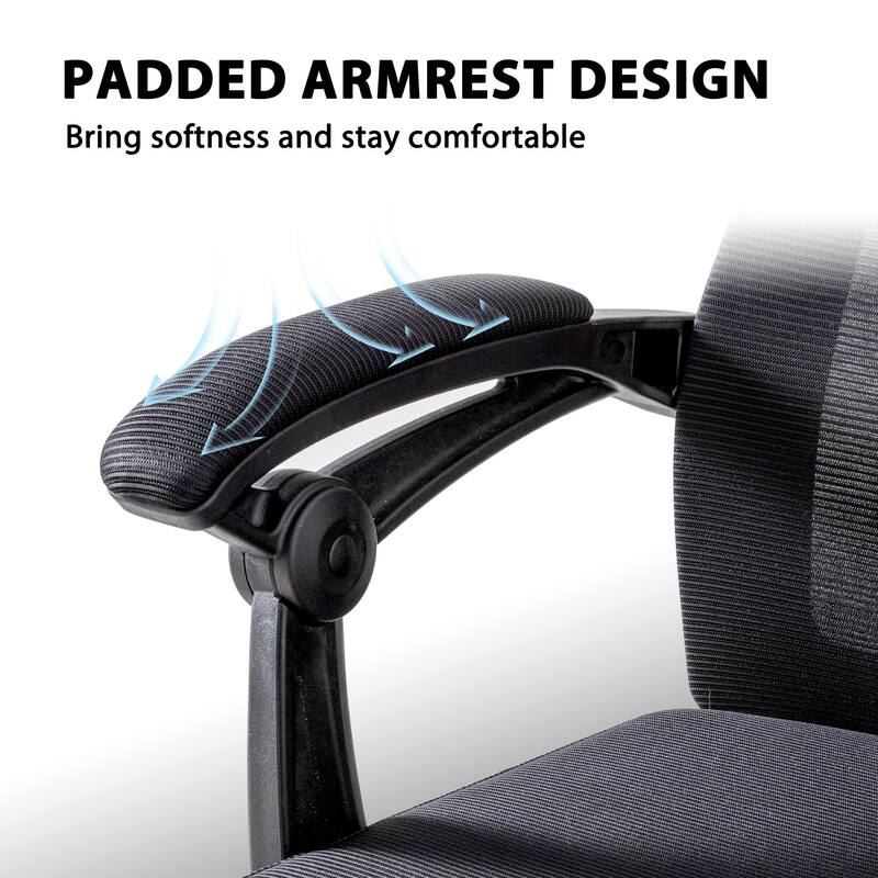 Ergonomic Mesh Office Chair with Adjustable Lumbar Support & Footrest