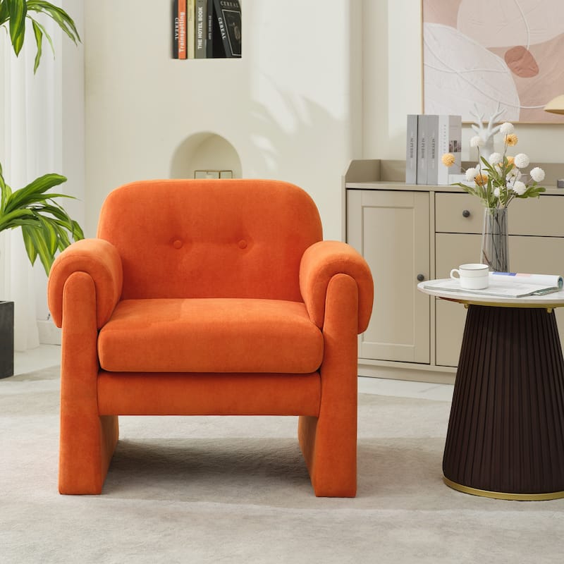 Modern Cloud Velvet Accent Chair with Removable Cushion for Living Room