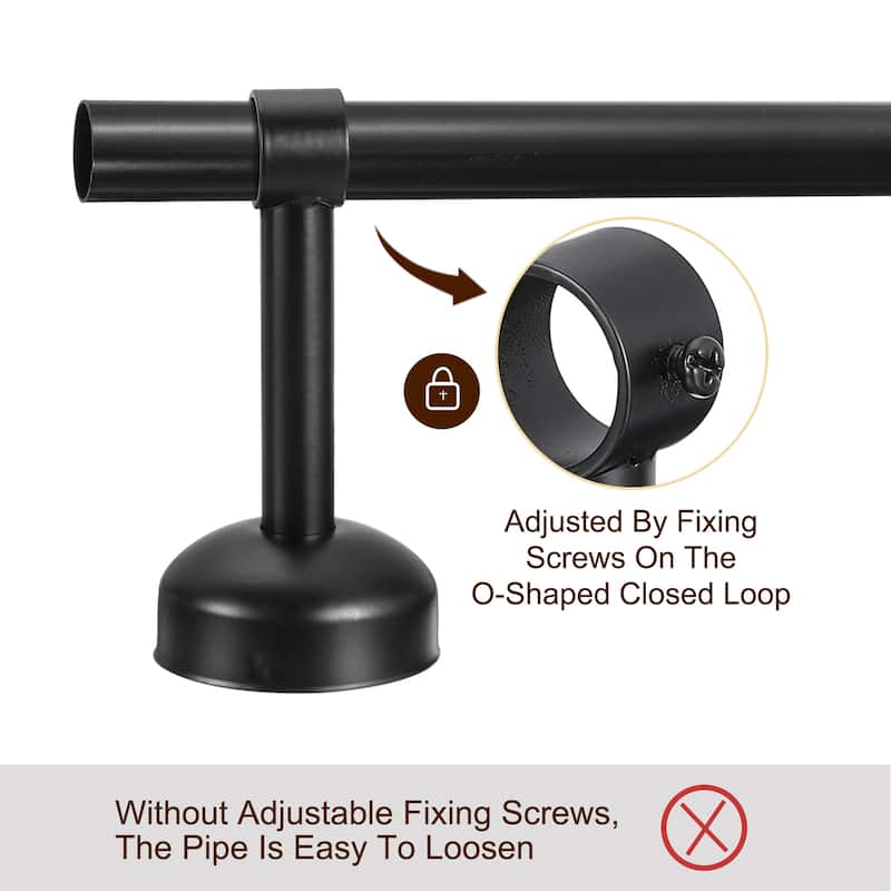 2 Set Ceiling Mount Curtain Rod Bracket, Stainless Steel Rod Holders