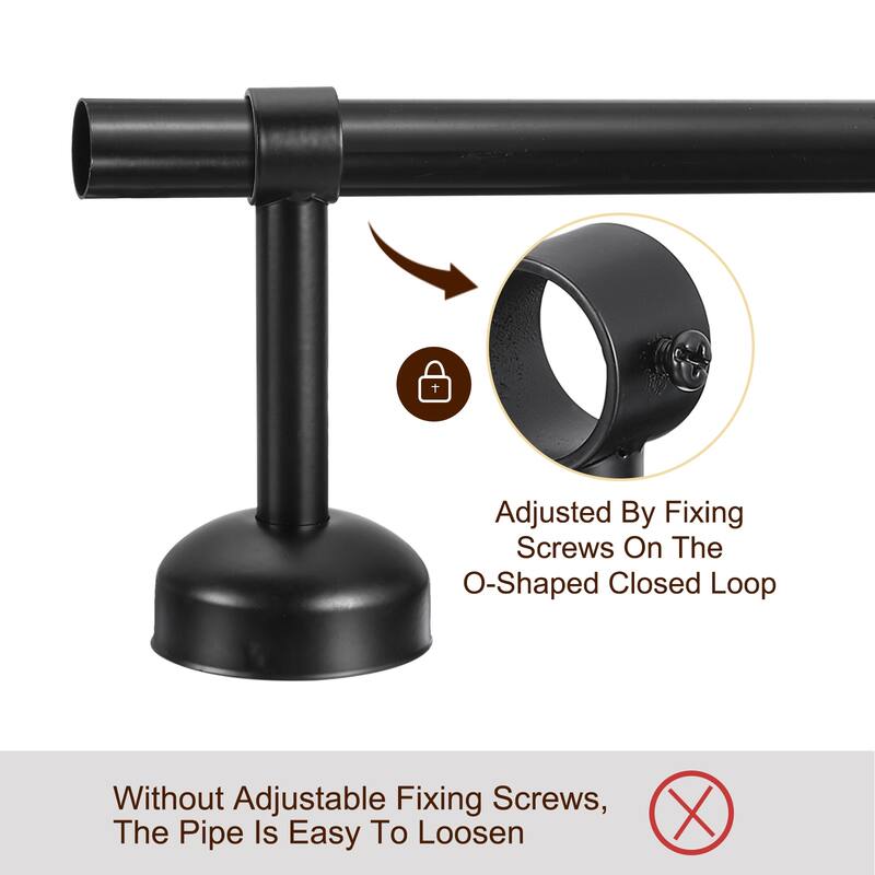 4 Set Ceiling Mount Curtain Rod Bracket, Stainless Steel Rod Holders