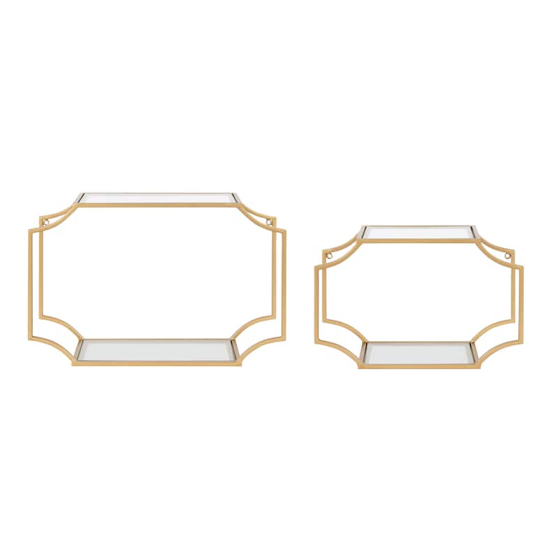 Kate and Laurel Ciel Scalloped Metal Wall Shelf (Set of 2)