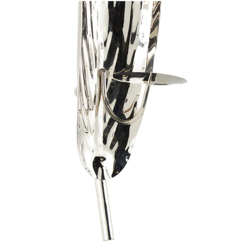 Silver Stainless Steel Metal Candle Wall Sconce