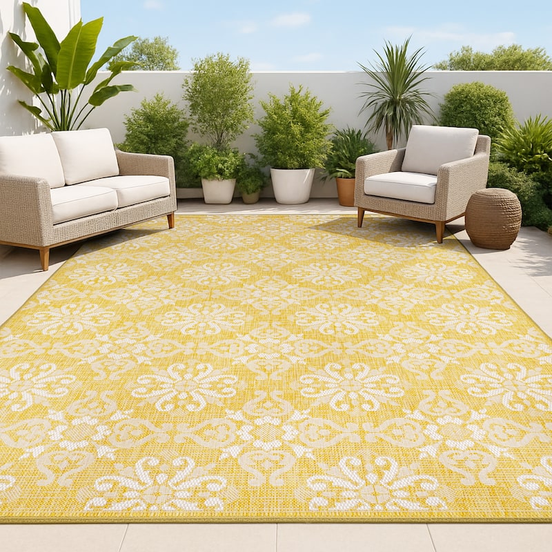JONATHAN Y Maribel Traditional Mediterranean Tile Design Indoor/Outdoor Area Rug