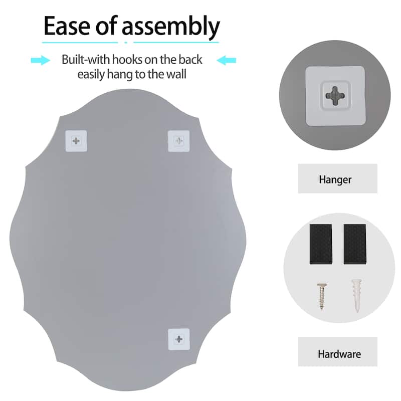 Wall Asymmetrical Silver Glass Mirror