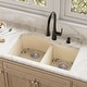 preview thumbnail 19 of 17, Karran Undermount Quartz 32 in. 60/40 Double Bowl Kitchen Sink Kit