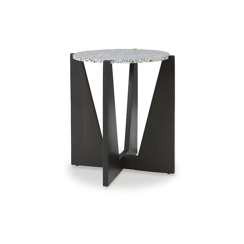 Signature Design by Ashley Tellrich Black/White Accent Table - 20.25" W x 20.25" D x 23.5" H