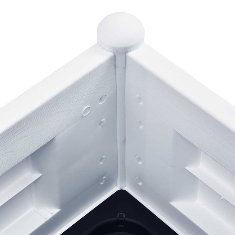 vidaXL Raised Bed White Polypropylene Medium UV-resistant materials - 39.4" x 16.9" x 13.8"/ 1
