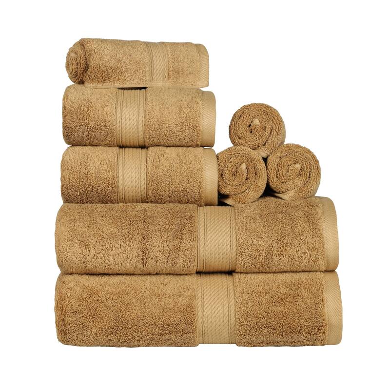 Superior Egyptian Cotton Pile Heavyweight 8-Piece Towel Set