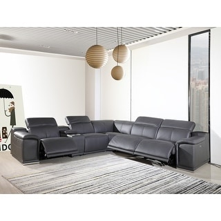 3-Power Reclining 6PC  w/ 1-Console Leather Sectional Sofa