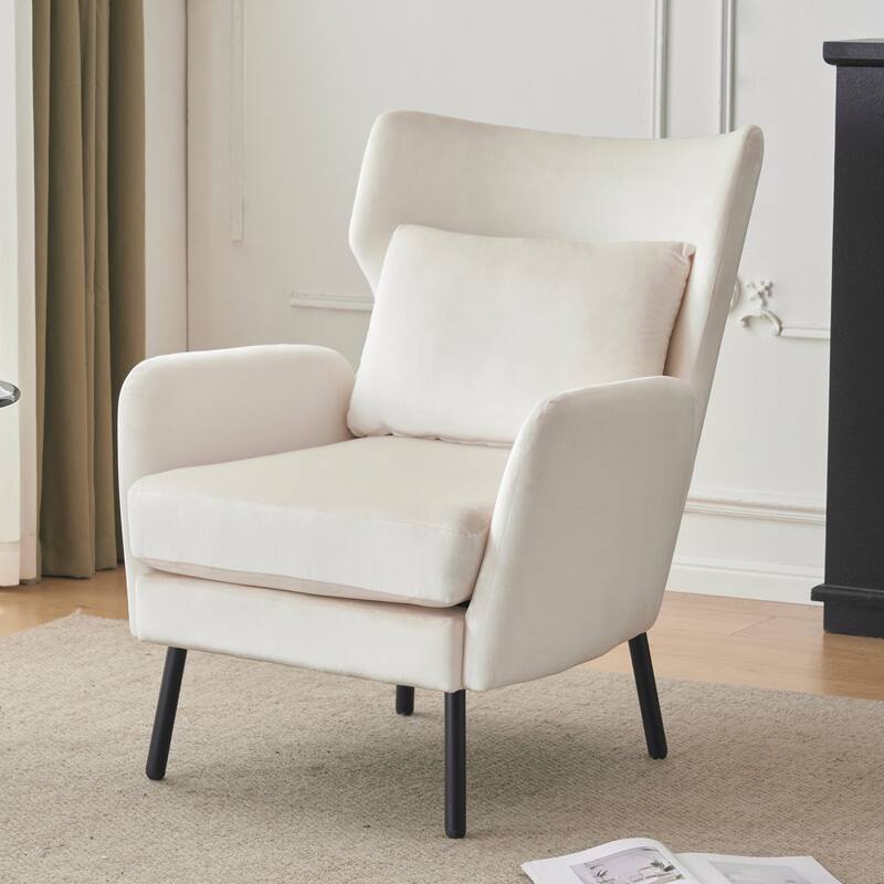 32" Wing Back Velvet Accent Chair