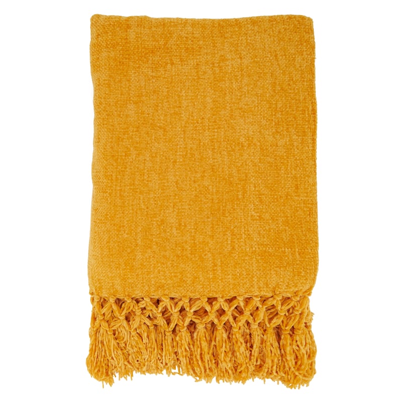 Knotted Design Chenille Throw