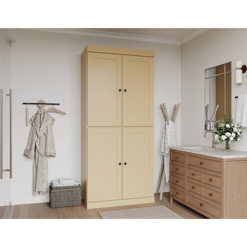 Palace Imports 100% Solid Wood 32" Bathroom Storage Cabinet with Shaker Doors and Adjustable Shelves - Yellow