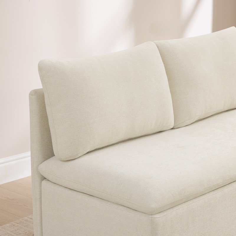 Spruce & Spring Modern 74" L-Shaped Dining Bench with Storage, Corner Breakfast Nook Banquette Bench