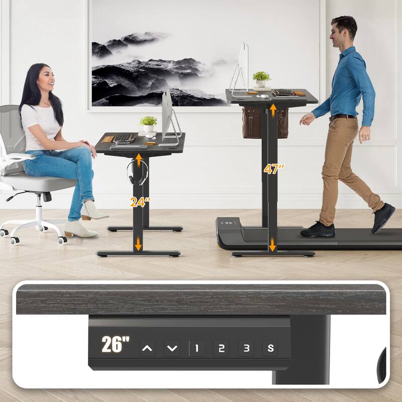 Electric Standing Desk Adjustable Height Sit Stand Home Office Desk With Splice Board