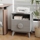 preview thumbnail 5 of 23, Fluted Nightstand with Charging Station, Modern 19.6in Wide End Table Wood Bedside Table with 2 Drawers for Bedroom